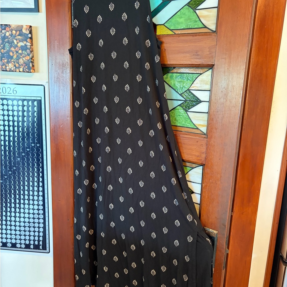 J. Jill tall Large Black Printed Maxi Dress - Picture 3 of 6